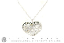 NANIS collier avec pendentif Coeur en or blanc 18Kt avec diamants et nacre Ref. CN8-40/PS11-21. NEUF!