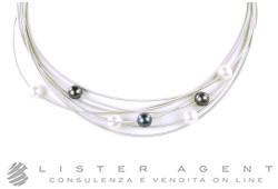 MARCO BICEGO collier en or blanc 18Kt avec perles. NEUF!