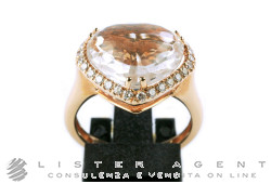 ZOCCAI bague en or rosé 18Kt avec cristal de roche et diamants ct 0,30 Taille 14 Réf ZZAN041RRRCDI. NEUF!