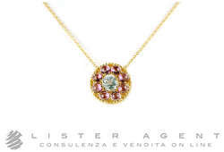 NANIS collier Notredame en or jaune 18Kt avec rhodolite et topaze bleue Ref. CN12-560. NEUF!