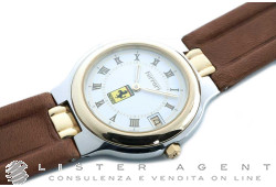 FERRARI orologio Date in acciaio bicolore Bianco. NUOVO!