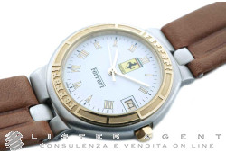 FERRARI orologio in acciaio bicolore Bianco. NUOVO!