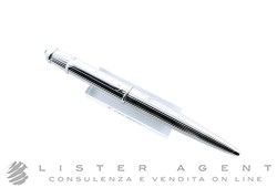 CARTIER penna a sfera Diabolo in acciaio decoro Godron verticale Ref. ST180015. NUOVA!