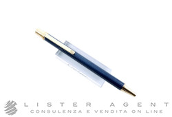 CARTIER penna a sfera Must II in lacca blu e acciaio placcato oro giallo Ref. ST150162. NUOVA!