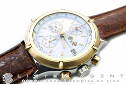 EBERHARD & CO Grande Croisiere Chronographe automatique en acier et or jaune 18Kt Blanc Ref. 32024. NEUF!