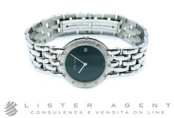 A. BARTHELAY montre seulement le temps dame en acier et diamants Noir. D'OCCASION!