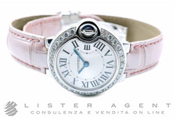 CARTIER Ballon Bleu Quartz en or blanc 18Kt et diamants Argenté Réf. 3008. NEUF!