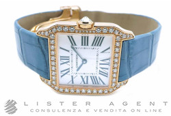 CARTIER Santos Dumont Quartz en or rosé 18Kt et diamants Réf. 2788. NEUF !