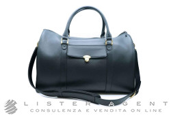 MONTBLANC Mesiterstuck Solitaire Leather Collection borsa da viaggio 45 in pelle nera Ref. 30862. NUOVA!