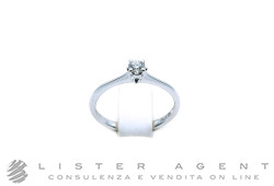 FRESH anello Solitario in oro bianco 18Kt con diamante ct 0.13 G Si Misura 13 Ref. FR004/013. NUOVO!