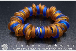 PAMURRINA bracelet élastique en verre de Murano rose et rouge. NEUF!