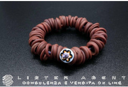 PAMURRINA bracelet élastique en verre de Murano satiné marron. NEUF!