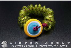 PAMURRINA bracelet double élastique en verre de Murano vert transparent. NEUF!