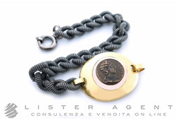 CLAUDIO PACIFICI bracciale Moneta Modello CP in argento rodiato 925 e oro giallo 18Kt con moneta. NUOVO!