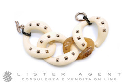 CLAUDIO PACIFICI Bracelet de la collection CP en corne avec argent 925 plaqué or rosé et bruni. NEUF!