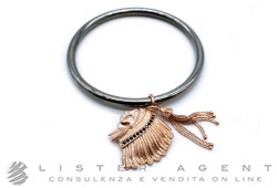CLAUDIO PACIFICI bracelet avec Indien en argent 925 plaqué or rosé et bruni. NEUF!