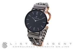 CLAUDIO PACIFICI montre Chaîne en acier Pvd avec bracelet en argent 925 plaqué or rosé et bruni. NEUF!