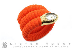 WINTEX montre Snake en métal plaqué or jaune et silicone orange. NEUF!
