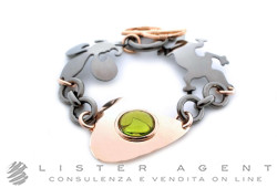 CLAUDIO PACIFICI bracelet Modèle Unique en argent 925 plaqué or rosé et bruni. NEUF!