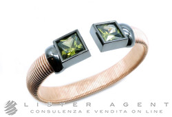 CLAUDIO PACIFICI bracciale Tubogas in argento 925 placclato oro rosa e titanio con quarzi naturali. NUOVO!