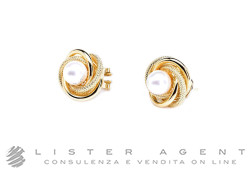 ORECCHINI in oro giallo 18Kt con perle naturali mm 7,5/8. RIGENERATI!