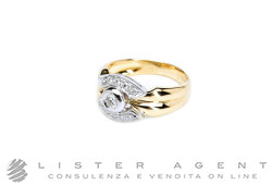 ANELLO in oro giallo 18Kt con diamanti ct 0.20 G VVS2 e diamante centrale ct 0.25 G VVS Misura 19. RIGENERATO!