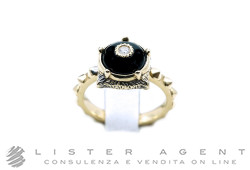 GUCCI anello Le Marché des Merveilles in oro giallo 18Kt con onice e diamante Misura 12 Ref. YBC5028680040. USATO!
