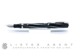 VISCONTI FIRENZE penna stilografica Divina Fashion in resina madreperla nera con spirale glitterata e metallo. NUOVA!