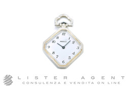 FIORUCCI mini orologio da tasca in metallo a carica manuale Bianco. NUOVO!