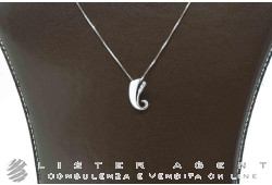 COLLANA Virgola in oro bianco 18Kt con diamanti ct 0.04 G IF. NUOVA!