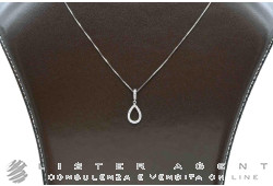 COLLANA Goccia in oro bianco 18Kt con diamanti ct 0.10 G IF. NUOVA!