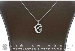 COLLANA Delfino in oro bianco 18Kt con diamanti ct 0.15 H IF. NUOVA!