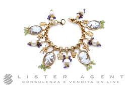 BRACCIALE con ciondoli Cammeò e pietre dure in oro rosa 18Kt e ciondoli in oro 9Kt. NUOVO!