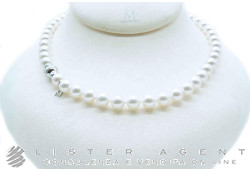 MIKIMOTO collana Boutique in perle selezione qualità A mm 8.50-9.00 con chiusura in oro bianco 18Kt. NUOVA!
