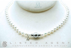 MIKIMOTO collana Boutique selezione qualità A in oro bianco 18Kt con perle mm 6.00-6.50. NUOVA!