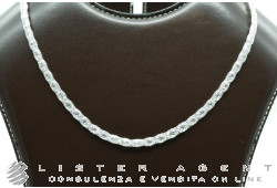 COLLANA maglia calza in oro bianco 18Kt con Swarovski. NUOVA!