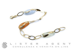 BRACCIALE in oro giallo 18Kt con crisopazio, corniola e calcedonio. NUOVO!