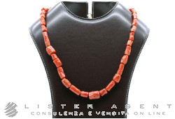 COLLANA in corallo naturale Mediterraneo rosso con chiusura in oro giallo 18Kt. NUOVA!