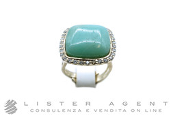 ANELLO in argento 925 placcato oro con Swarovski e quarzo verde. NUOVO!