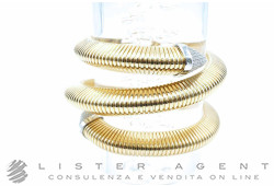 BRACCIALE Tubogas con finale e triangolo in bronzo placcato oro bicolore con Swarovski. NUOVO!