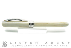 VISCONTI FIRENZE penna roller collezione Rembrant in resina color avorio e ottone placcato palladio. NUOVA!