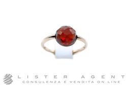 MIMI' anello Zabette in oro rosa 18Kt con granato rosso Misura 15 Ref. A24VZGRN. NUOVO!
