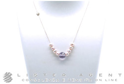 MIMI' collana Zabette in oro rosa 18Kt con perle naturali Fresh Water viola mm 4.50-5.00 e ametista mm 8.00 Ref. C24VZRAMT. NUOVA!