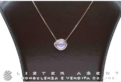 MIMI' collana Dune con ideogramma Ogni Bene, in oro rosa 18Kt con diamanti ct 0.11 e ametista Ref. P24VDRAMTD-42. NUOVA!