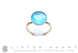 MIMI' anello Big Bang in rosa e bianco 18Kt con madreperla, agata azzurra e cristallo di rocca Misura 16 Ref. A24VBRDGZD. NUOVO!