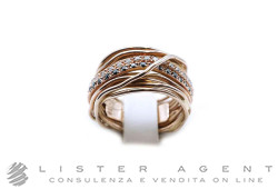 RUBINIA anello Filodellavita 13 fili in oro rosa 9Kt con diamanti bianchi ct 0.18 e diamanti neri ct 0.18 Misura 16 Ref. AN13RBTBN. NUOVO!