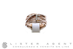 RUBINIA anello Filodellavita 13 fili in oro rosa 9kt e iniziale F con diamanti  Misura 14 Ref. AN290R. NUOVO!