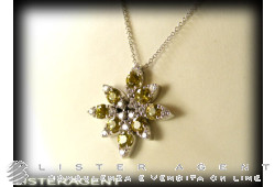 PASQUALE BRUNI n ecklace Flocon de neige en or blanc 18Kt saphir ct 0,06 diamants ct 0,56 pierres semi-précieuses ct 2,51 Ref. 11626B. NEUF!