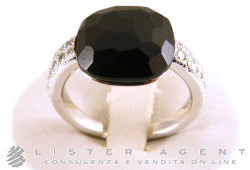 POMELLATO bague Capri en or blanc 18Kt Jet et diamants ct 0,26 Ref. A.A207 / B9 / OU. NEUF!