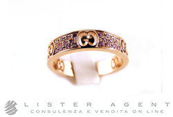 GUCCI bague Icon Stardust 4mm Saphirs 18Kt en or rose ct 0,33 Taille 14 Ref. GG163043. NEUF!